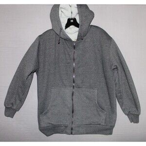 Bear River Outdoor Clothing Full Zip Hoodie Mens Medium Gray Heavyweight Sherpa